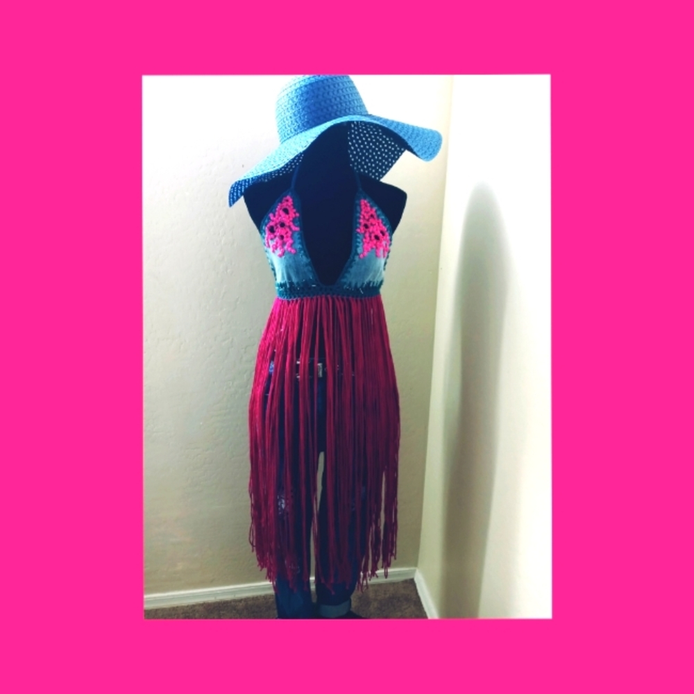 Long fringe top